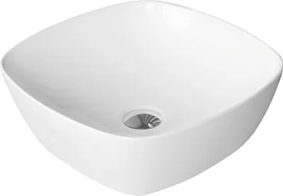 Produktbild von Keramik Waschbecken, Handwaschbecken, 40 x 40 cm, Waschtisch, weiß, quadratisch