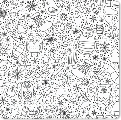 Produktbild von MuchoWow® Mauspad Mousepad Design - Winter - Schwarz - Weiß - Weihnachten 30x30 cm - Mousepads - Maus Mat - Pad - Mausunterlage - Gaming
