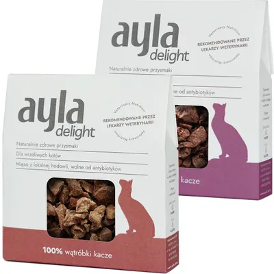 Produktbild von Ayla Delight Duck Liver Hearts 2x28g Freeze-Dried Cat Treat 100% Meat