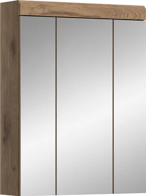 Produktbild von Wave Spiegelschrank Bad 3 Spiegeltüren Eiche Nachbildung, Eiche Nachbildung.