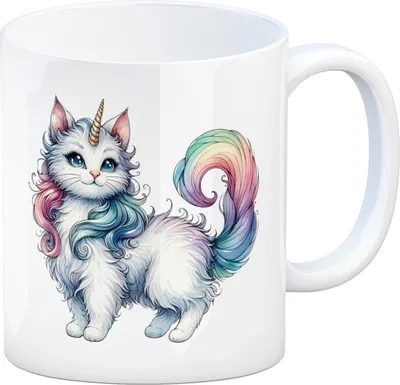 Produktbild von Einhorn-Katze Kaffeebecher