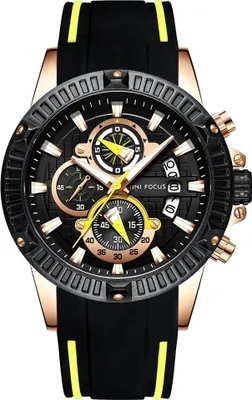 Produktbild von Mini Focus Herrenuhr Schwarz/Gelb - Stilvoll & Elegant KP14330