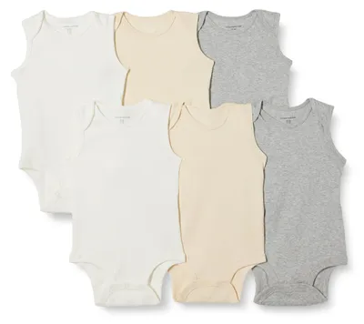 Immagine prodotto di A. Body senza maniche unisex per neonati, in cotone a coste, confezione da 6