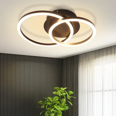 Obrázok produktu pre ZMH LED stropné svetlo Stropné svietidlo čierne 2 krúžky Moderný okrúhly dizajn Svietidlo do obývačky 24W 3000K Teplá biela lampa do spálne Otočné kuchynské svietidlo do obývačky Spálňa Kuchyňa