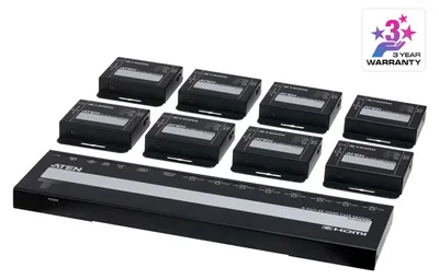Obrázok produktu pre ATEN VS1828KIT-AT-G, HDMI, 2x HDMI, 4096 x 2160 px, Čierna, Kov, 4K Ultra HD