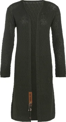 Produktbild von Knit Factory Luna Lange Strickjacke - Khaki - 40/42