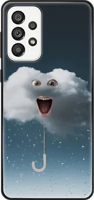 Produktbild von König Design Hülle kompatibel mit Samsung Galaxy A73 5G Kunststoff Soft Handyhülle - Handy Case Regenwolke