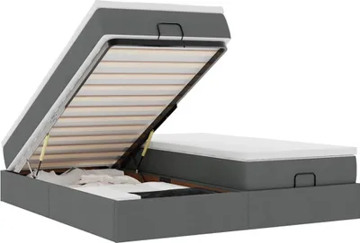 Obrázok produktu pre vidaXL Osmanská posteľ s matracmi tmavosivá 180x200 cm látka