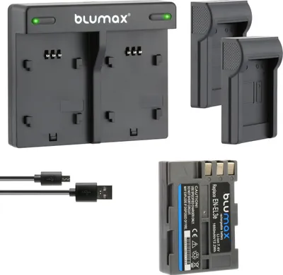 Produktbild von 1x Akku + Lader für Nikon EN-EL3e  DSLR D700 D900 D200 D300 1650 mAh (7,4V)