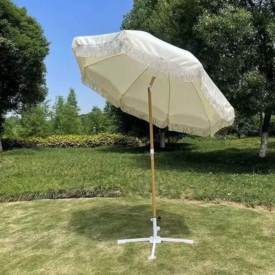 Image de Parasol de jardin portable, blanc