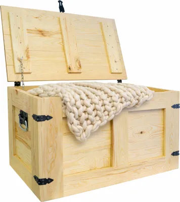 Produktbild von grosse Holztruhe Oskar Natur 80x45x47cm