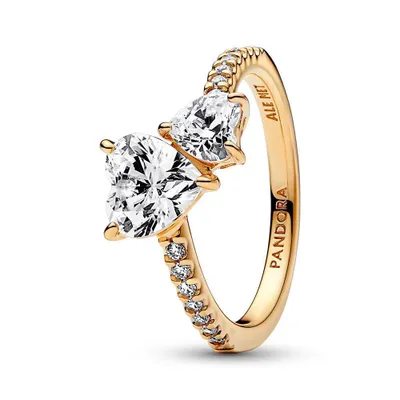 Produktbild von Pandora Doppel-Herz Funkelnder Ring 161198C01 Damenring, Ringgröße:52