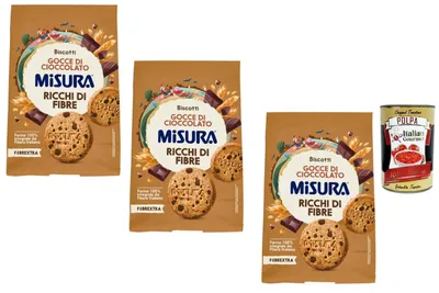 Produktbild von Italian Gourmet - Fibrextra, Vollkornkekse mit Schokotropfen – 3 x 290 g (870 g), Ballaststoffreich Fibrextra, Italienische Cookies, Knusprige Kekse + Italian Gourmet Polpa