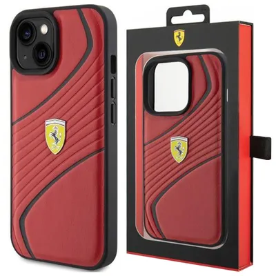 Zdjęcie produktu dla Ferrari Twist Metal Logo - Etui iPhone 15 (czerwony)