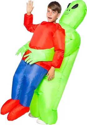 Produktbild von Alien Entführung Aufblasbares Kostüm für Kinder Kindergröße: 128-152