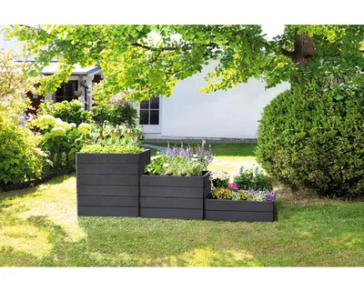 Produktbild von Hochbeet klassisch GARANTIA ERGO Vario 2 inkl. Flora-Wassersparsystem 120 x 80 x 75 cm stone