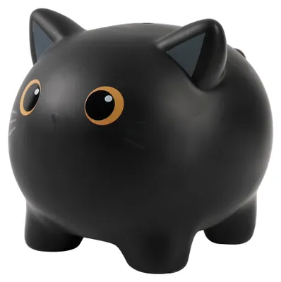 Produktbild von Spardose Katzenmotiv aus Kunststoff, lustig, schwarz, I-TOTAL®
