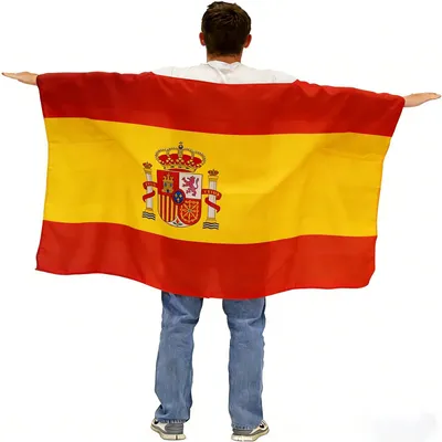 Produktbild von Spanien-Flagge, Umhang, 5x3 Fuß - Tragbarer Umhang mit spanischer Flagge