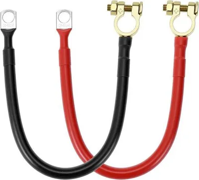 Image de Jeu de câbles en cuivre - 30 cm - 3 AWG - Rouge et noir