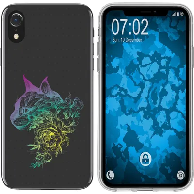 Produktbild von PhoneNatic Case kompatibel mit Apple iPhone Xr Silikon-Hülle Floral Katze M2-4