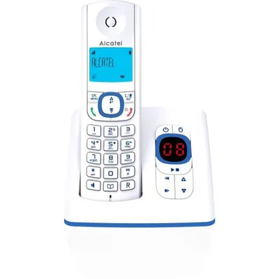 Immagine prodotto di Alcatel F530, telefono DECT, portatile con cavo, vivavoce, 50 pol., ID chiamante, blu, bianco