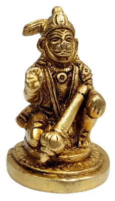 Messing Hanuman Statue, Segen Bajrangbali, 7,5 cm, Heimtempel