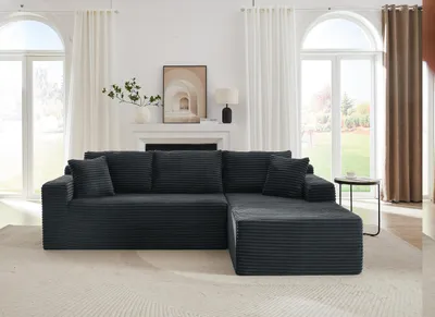 Immagine prodotto di Divano modulare a forma di L, con 3 posti, imbottitura in memory foam, modello "Cloud", con chaise longue di grandi dimensioni