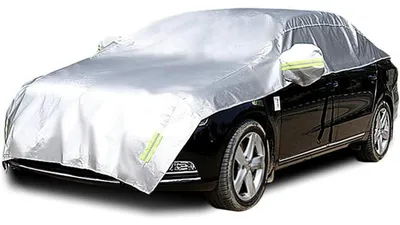 Immagine prodotto di Copertura impermeabile e antipolvere per auto, ideale per garage parziali, realizzata in tessuto Oxford 210D, resistente alla neve, adatta a berline di lunghezza compresa tra 4,5 e 4,85 metri