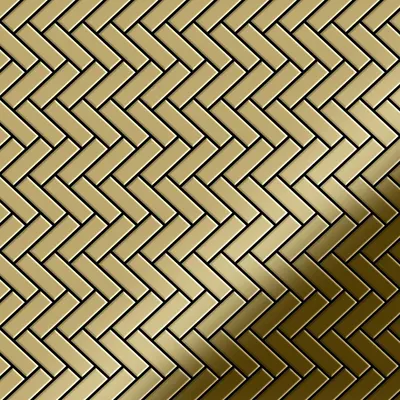 Produktbild von Mosaik Fliese massiv Metall Titan hochglanz gold 1,6mm Herringbone-Ti-GM