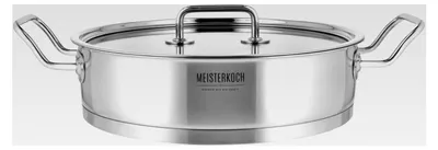 Produktbild von Servierpfanne 28 cm Induktion, Edelstahl mit Glasdeckel und Innenskala