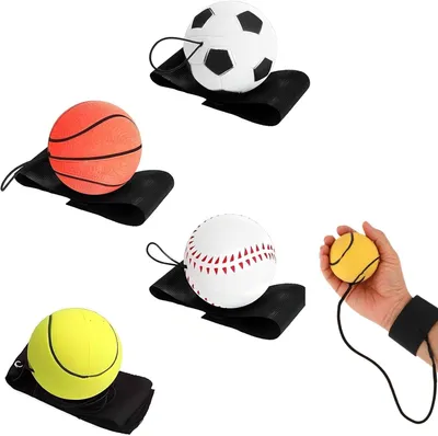 Produktbild von Set 4 elastische Rückholbälle, Ø 6 cm, Gummi, für Spiel und Übung