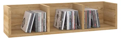 Produktbild von CD DVD Regal STARS Wandregal Hängeregal mit 3 Ablagefächern in Wildeiche