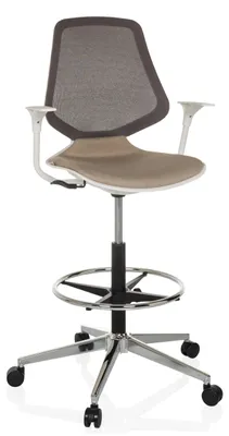 Zdjęcie produktu dla hjh OFFICE Krzesło biurowe TOP WORK STYLE Krzesło robocze z podłokietnikami Tkanina / siatka