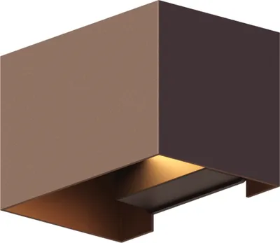 Produktbild von Calex Venice Wandleuchte, für Außen & Innen, warmweißes Up & Down Licht, einstellbarer Lichtstrahl, wasserdicht, Rostfarbe, 2er Pack