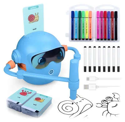 Productafbeelding van Tekenrobot voor Kinderen, interactief educatief speelgoed met 100 tekenkaarten