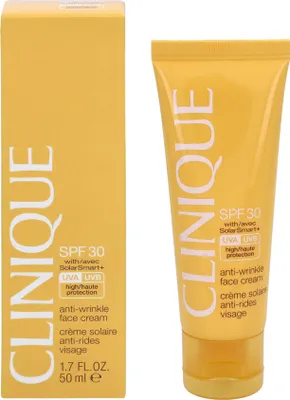 Produktbild von Clinique SPF 30 Anti-Wrinkle Face Cream, Sonnenschutzcreme, Gesicht, Tube, Anti-Falten, Schutz, Jeder Hauttyp, 50 ml