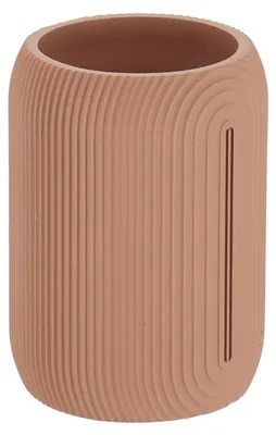Obrázek produktu pro TENDANCE | Kelímek na zubní kartáčky – držák na zubní kartáčky – růžový – 270 ml – kelímek na zubní kartáčky – koupelnové doplňky – rýhovaný