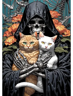 Diamantmalerei-Set Skelett Katze Halloween 30x40 cm