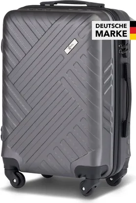 Produktbild von Xonic Design Reisekoffer - Hartschalen-Koffer mit 360° Leichtlauf-Rollen - hochwertiger Trolley mit Zahlenschloss in M-L-XL oder Set(Dunkelgrau, M)