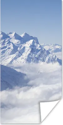 Produktbild von MuchoWow® Poster Alpen - Schnee - Berg 75x150 cm - Dekoration für die Wände