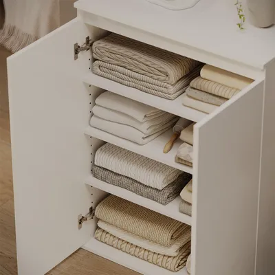 Produktbild von Kommode Vicco Claus Weiß 74 x 99.6 cm mit 2 Türen, Model 54742