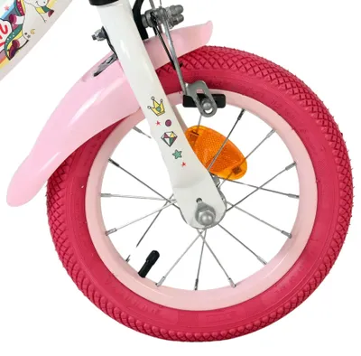 Produktbild von Volare Unicorn Kinderfahrrad – Mädchen – 12 Zoll – Weiß – Zwei Handbremsen