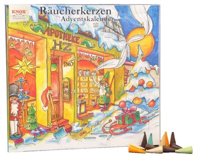 Produktbild von KNOX - Räucherkerzen Adventskalender Motiv Apotheke - Inhalt 24 Stück, Größe M (Standard) - 09000 17