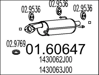Produktbild von MTS 01.60647 Endschalldämpfer für SUZUKI SWIFT III (MZ, EZ) Auspuff