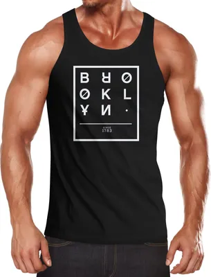 Produktbild von Herren Tanktop Brooklyn New York City Urban Slim Fit Neverless® schwarz L