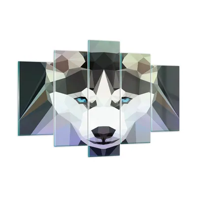 Produktbild von Bilder auf glas - Hund Husky Portrait - 150x100cm - Glasbilder - Wandbilder - Kunstdruck - zum Aufhängen bereit - Wanddekoration aus Glas - Glas Bilder - Wandbild auf Glas - 5 Teile - GEA150x100-3080