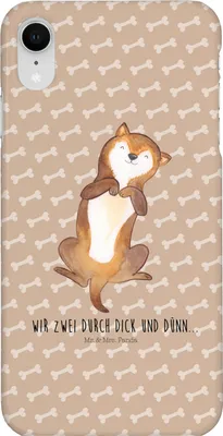Produktbild von Mr. & Mrs. Panda Iphone XR Handyhülle Hund Streicheln - Hundeglück - Geschenk, Bauch, Handy Case, Sprüche, Süß, Wauwau, Hunde, Premium Kunststoff