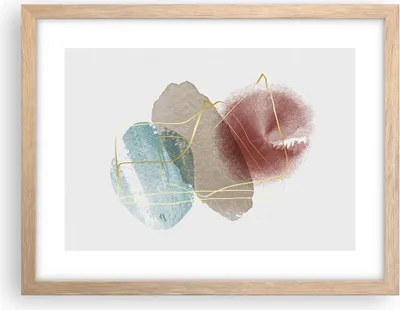 Produktbild von Gerahmtes Poster - Rahmen in heller Eiche - Form Figur Abstraktion - 40x30 cm - Wand Bild - Wanddeko - Wandbilder - Kunstposter - Wandposter - Bilderrahmen - Bilder - Kunstdruck - P2NAA40x30-5057