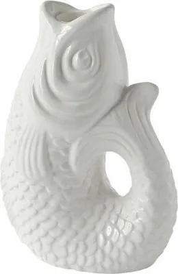 Image de Gift Company Bougeoir Monsieur Carafon S, bougeoir en forme de poisson, faïence, blanc, H 16,2 cm, 1055303001