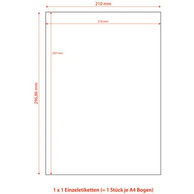 Produktbild von 1000x Etiketten Labels selbstklebend weiß 210 x 297mm auf DIN A4